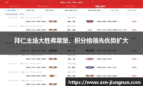 拜仁主场大胜弗莱堡，积分榜领先优势扩大